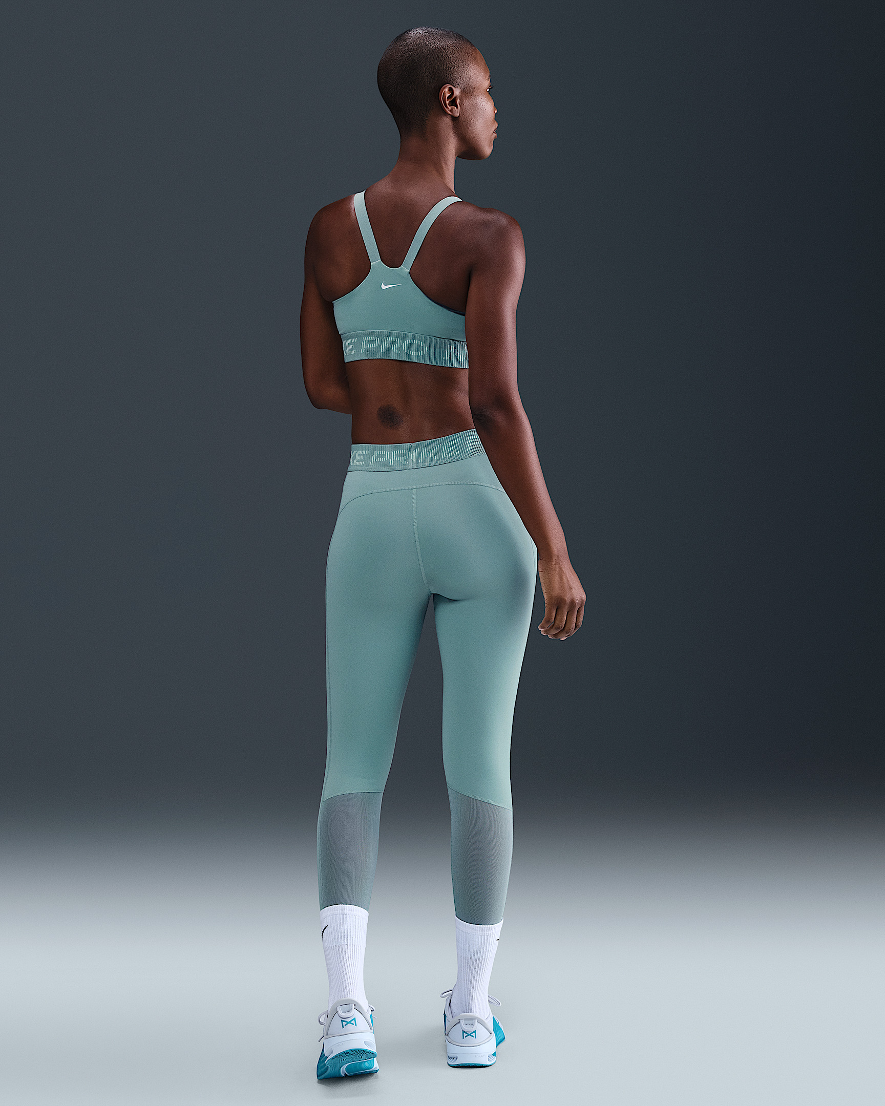 Nike Pro Women's Mid-Rise 7/8 Mesh-Panel Graphic Leggings - 4