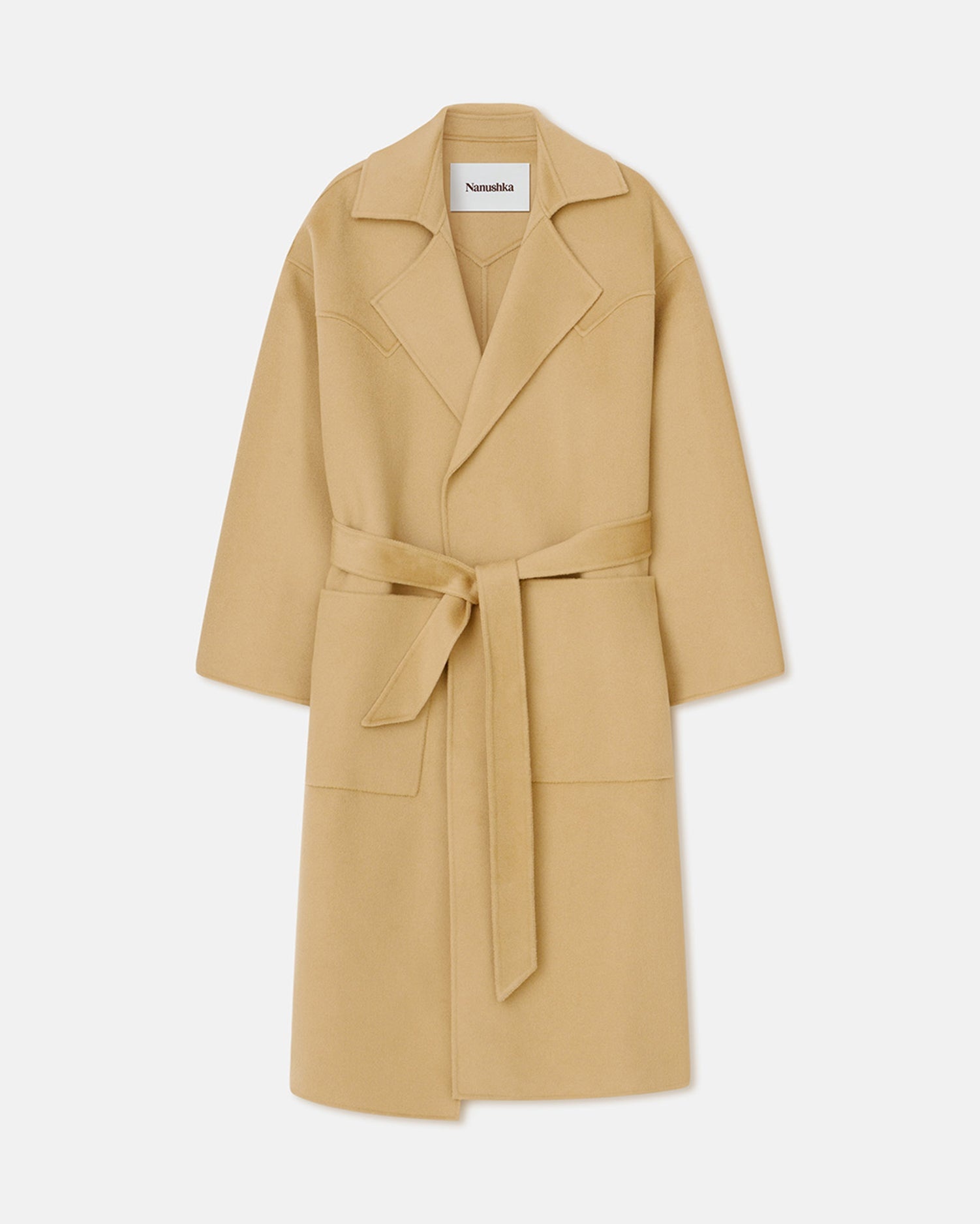 Wool Silk Blend Robe Coat - 1