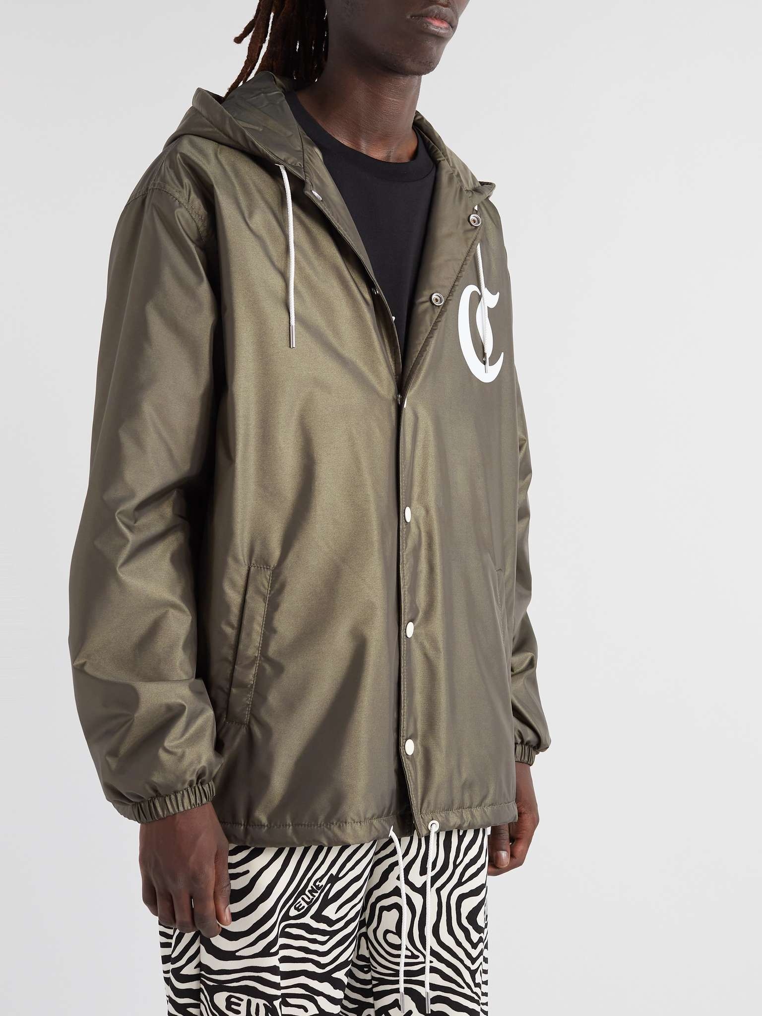 Logo-Print Nylon Hooded Jacket - 4