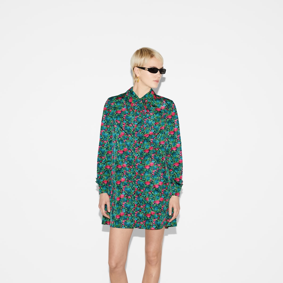 Floral print nylon coat - 3