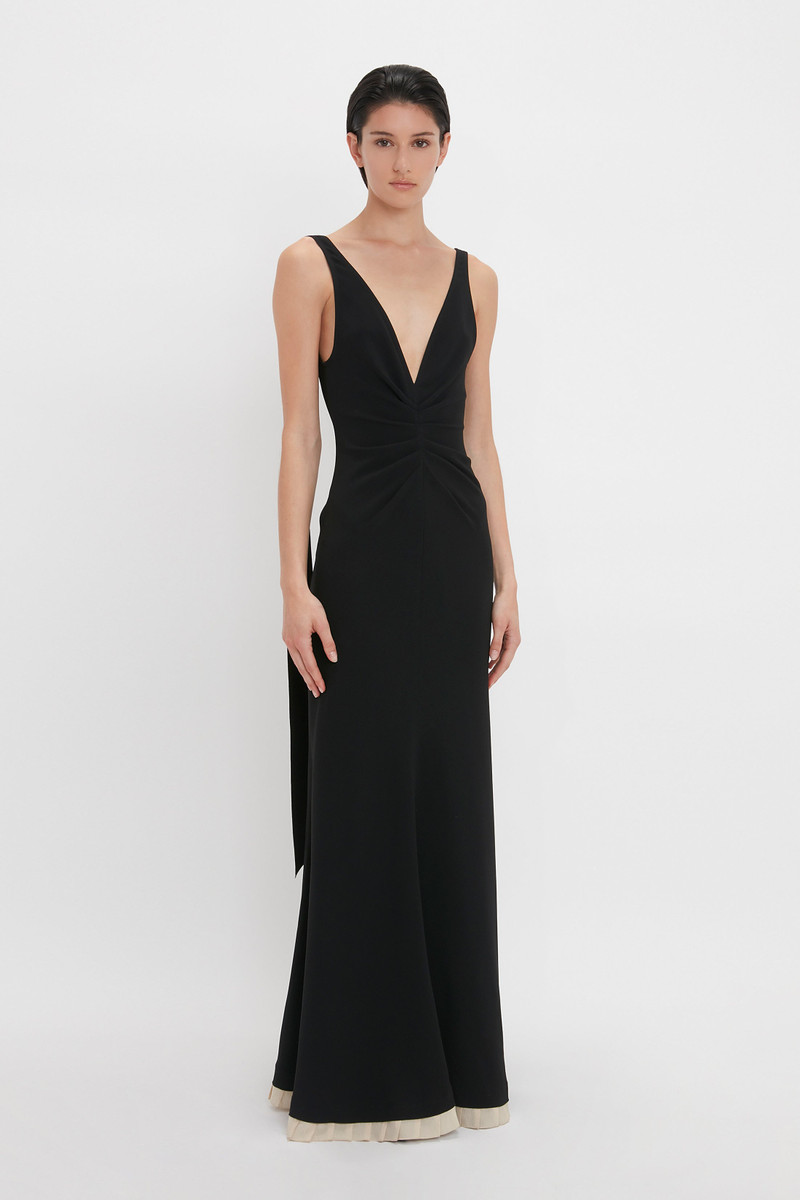 slim fit dress slacks Gathered Waist Midi Dress - Frost