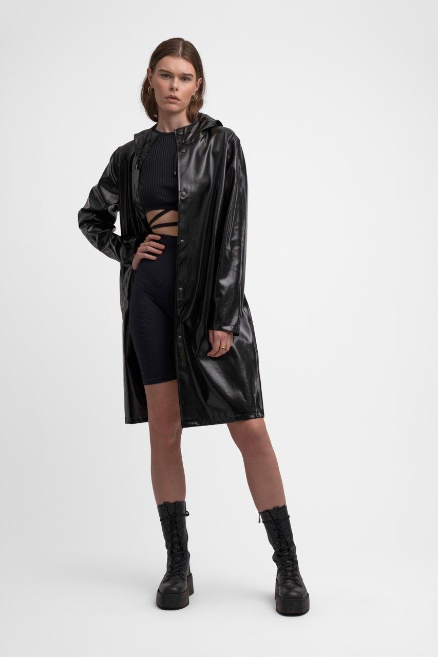 Stockholm Long Opal Raincoat Black - 3