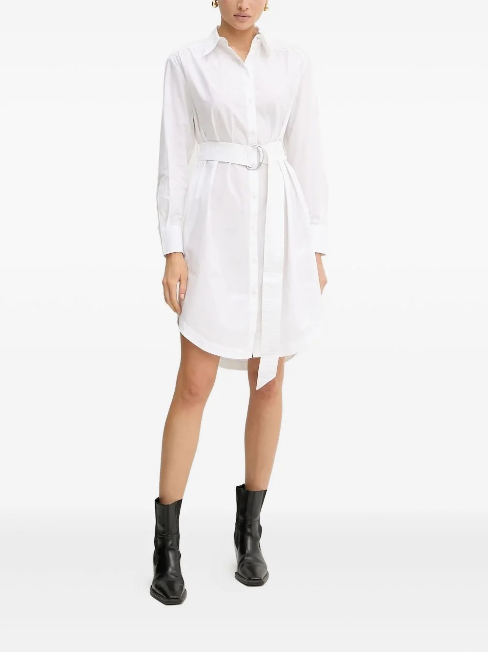 belted shirt mini day dress - 1