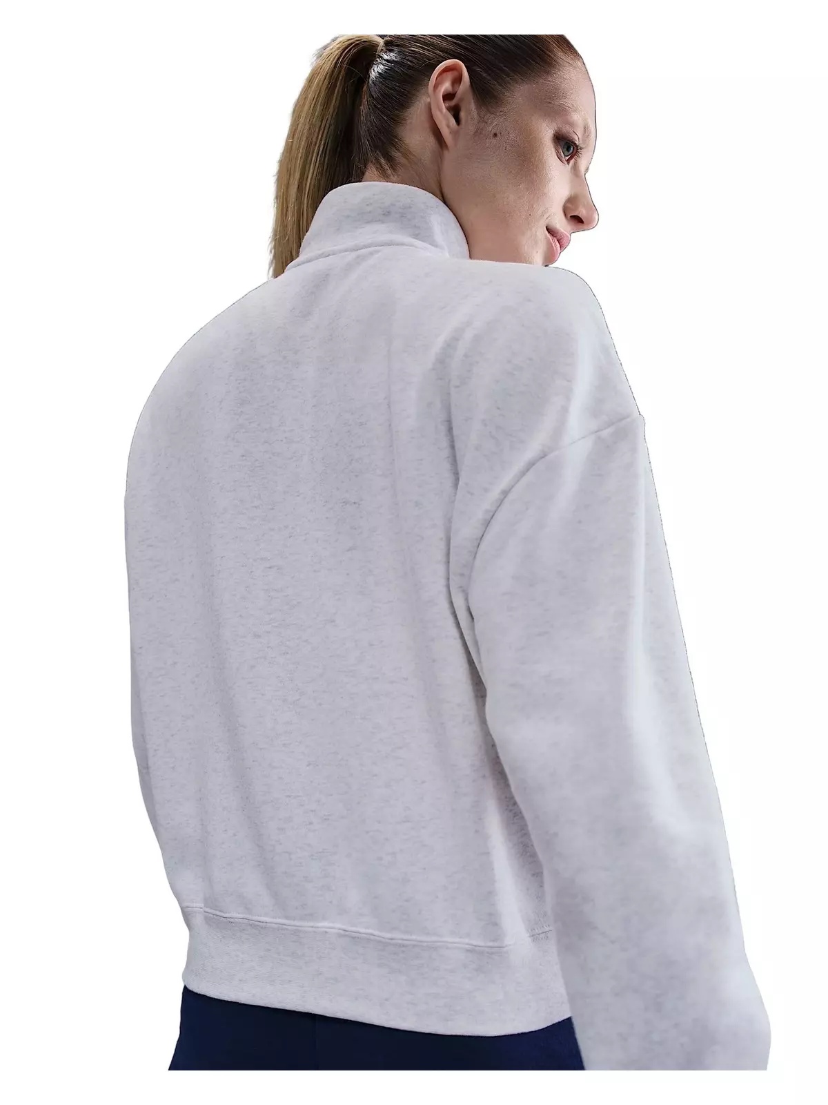 Women's Sportswear Club Fleece Loose Track Jacket -Birch Heather/Black - 2