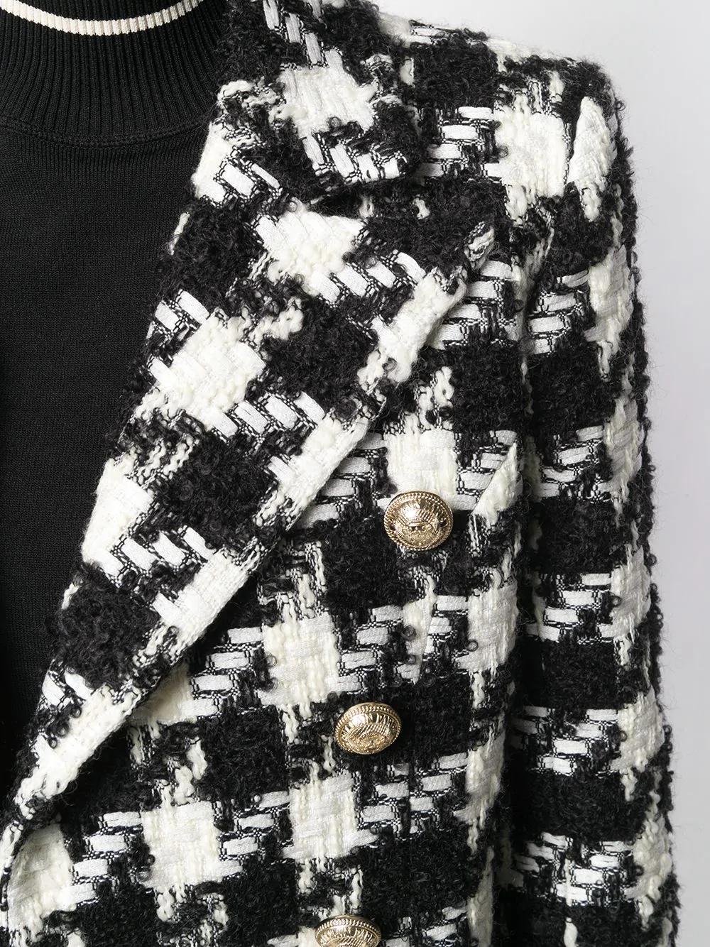 houndstooth double-breasted coat - 5