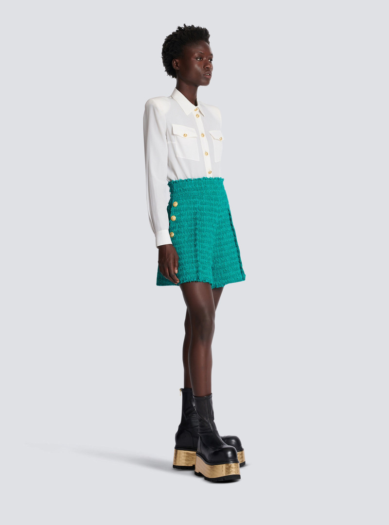 Flared tweed shorts 3