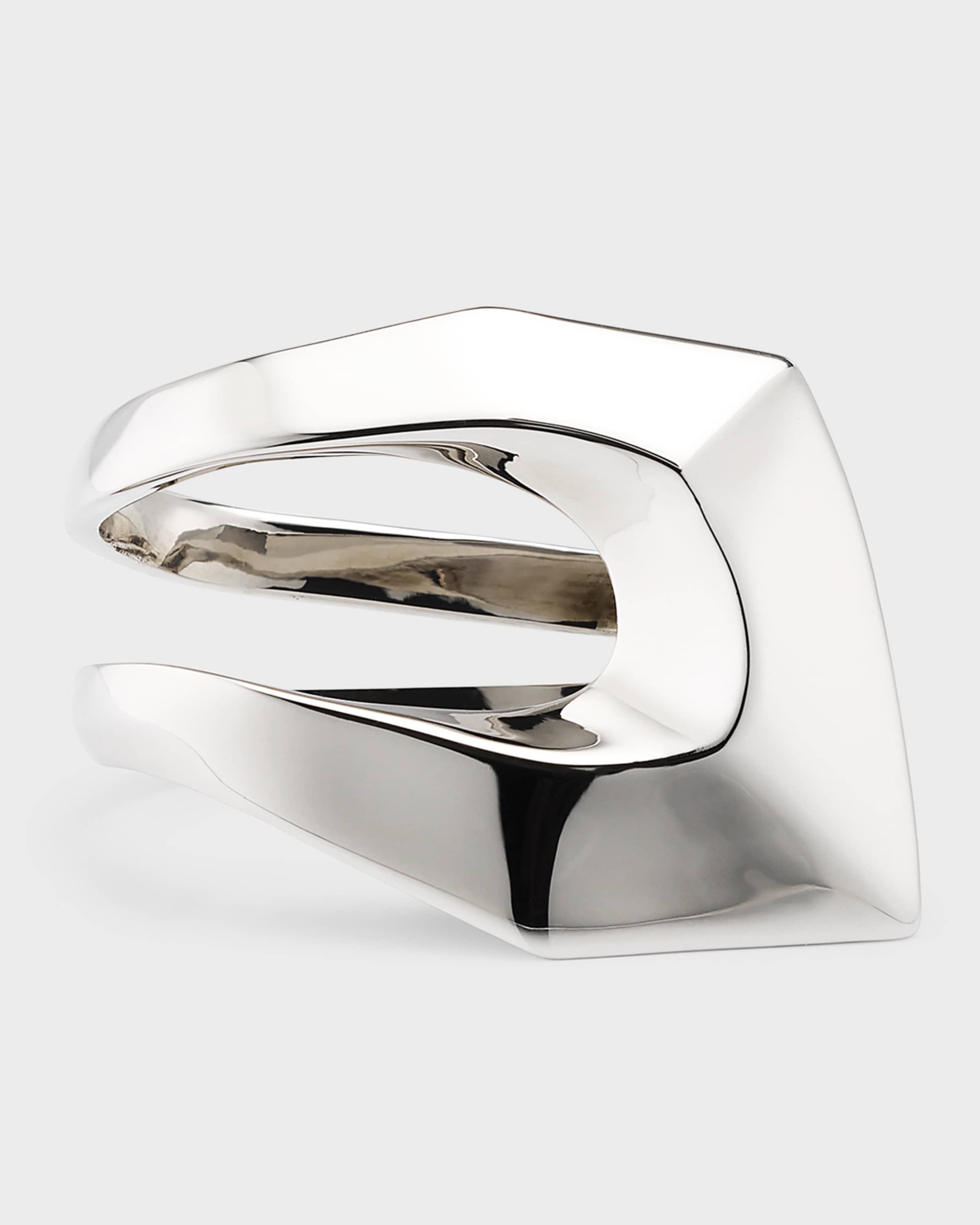 Modernist Double Ring, Silver - 1