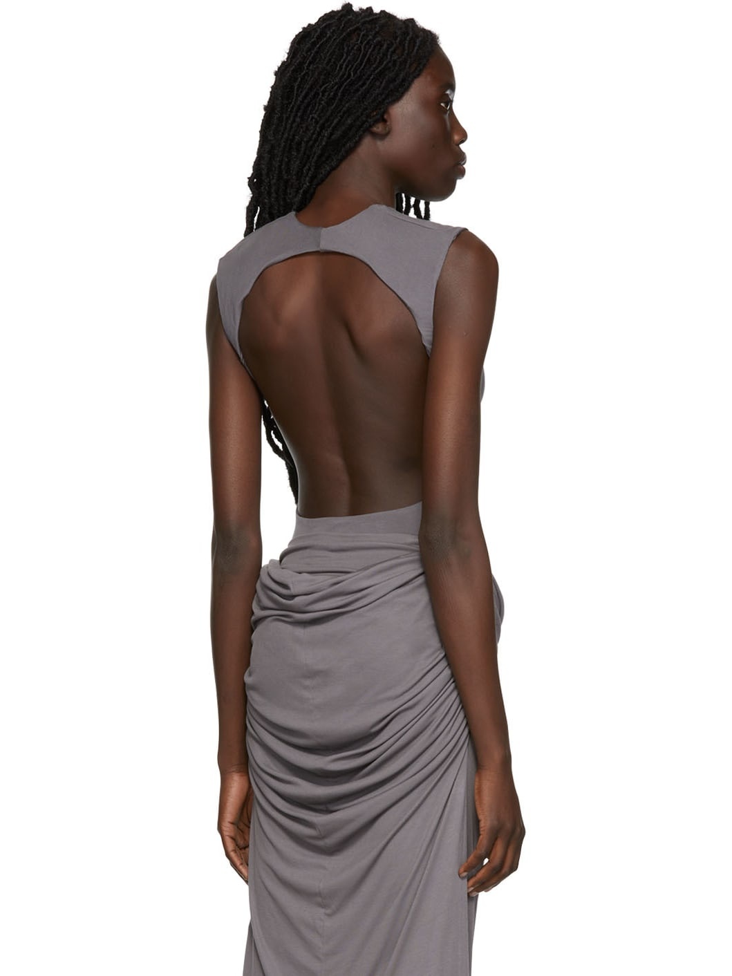 Gray Cut-Out Bodysuit - 3