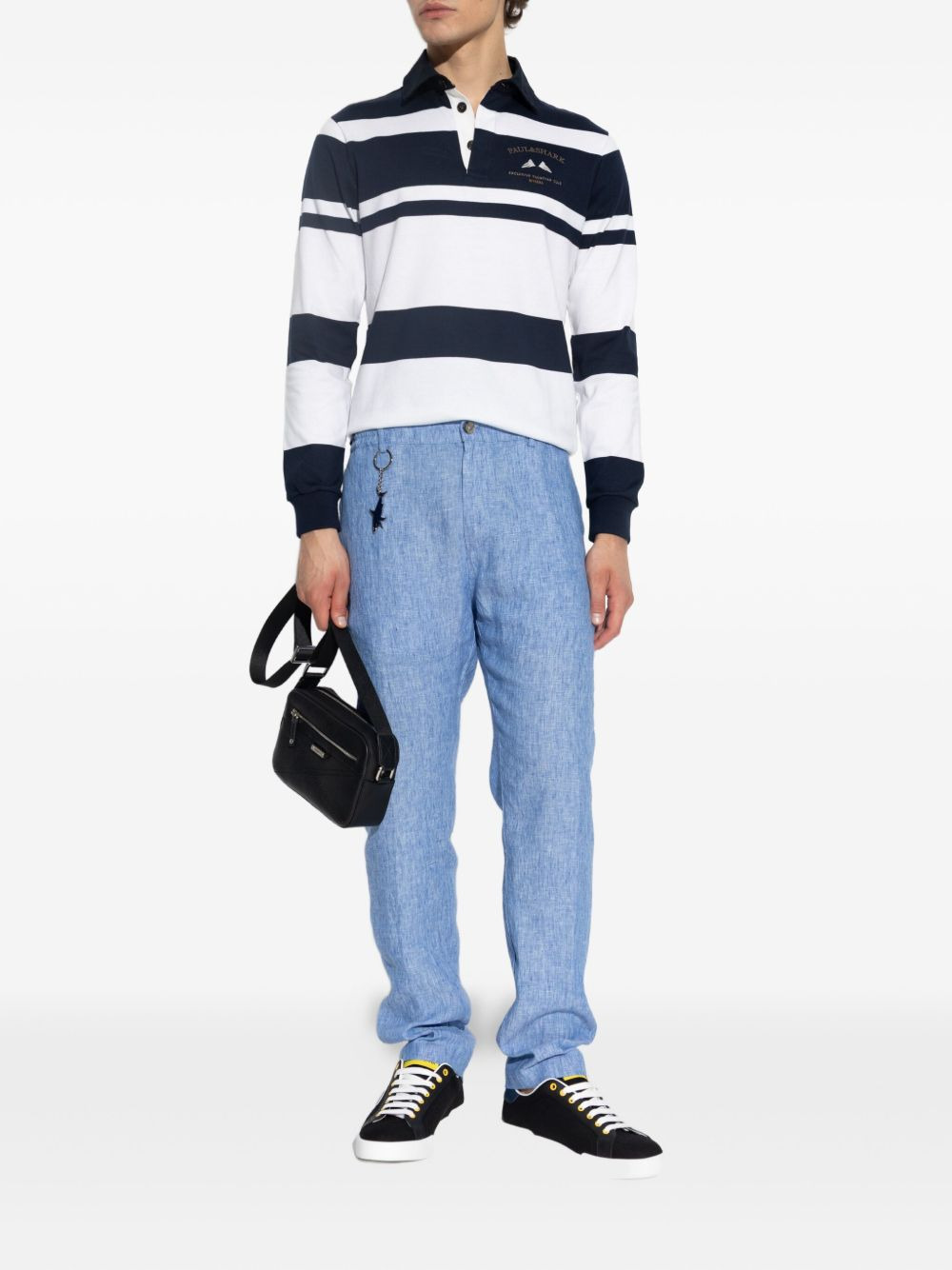shark-keychain linen trousers - 2