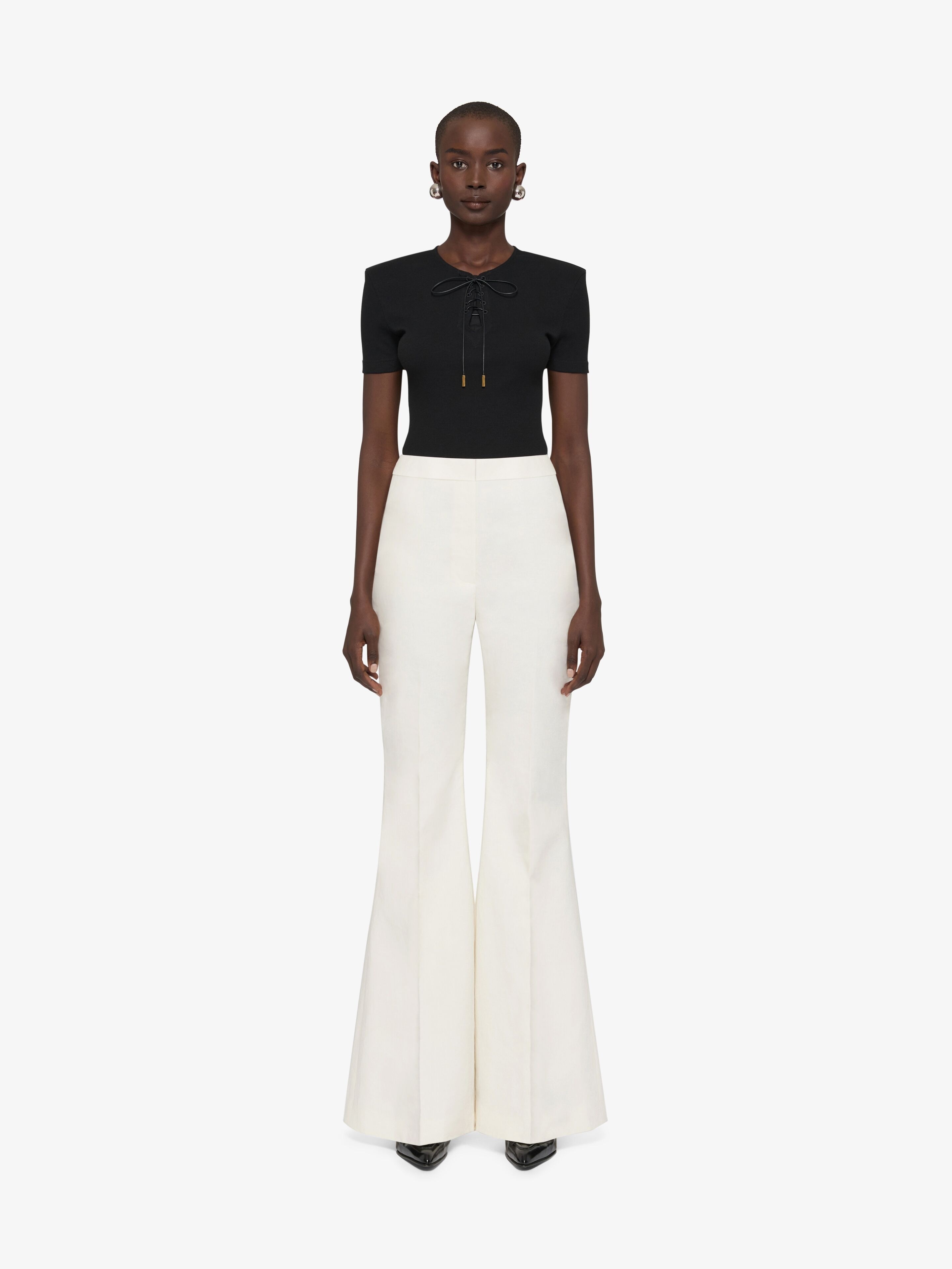 FLARE TAILORED PANTS IN LINEN - 2