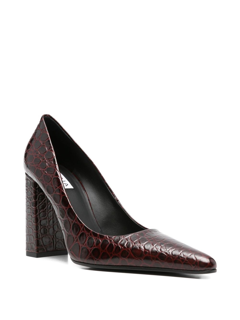 90mm leather heeled pumps - 2