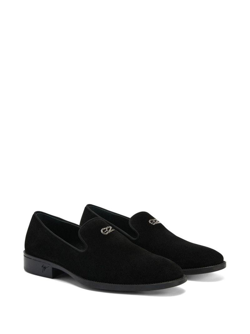 Giuseppe Zanotti Imrham LogozalÃ¬-embellished suede loafers outlook