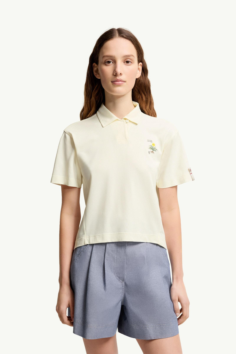 Embroidered Botanical Motif Polo Shirt 4