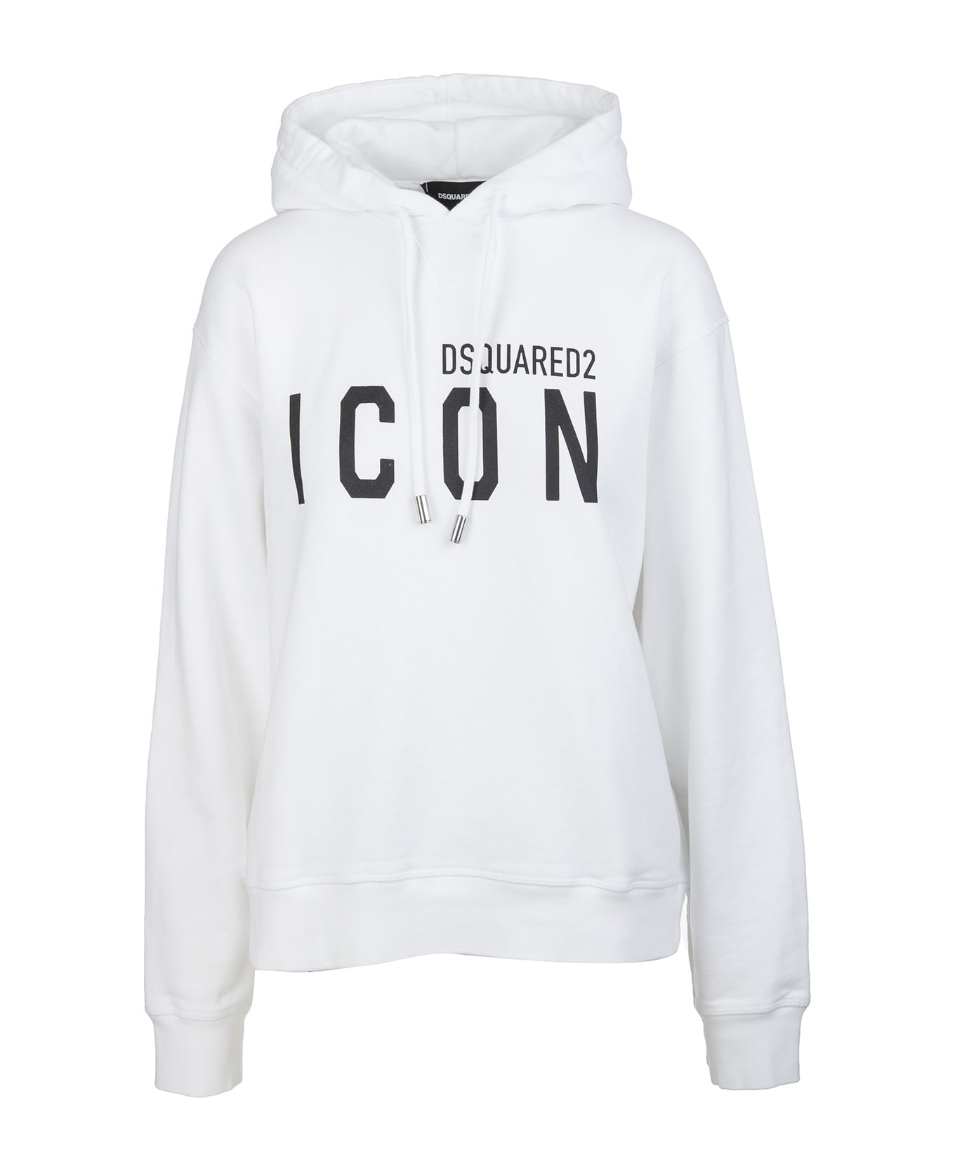 Woman White And Black Icon Dsquared2 Hoodie - 1