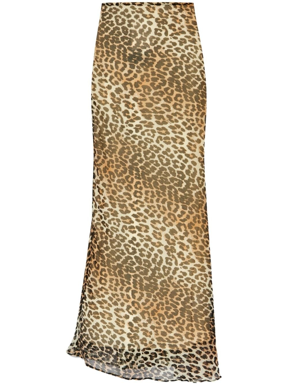 leopard-print chiffon maxi skirt - 1