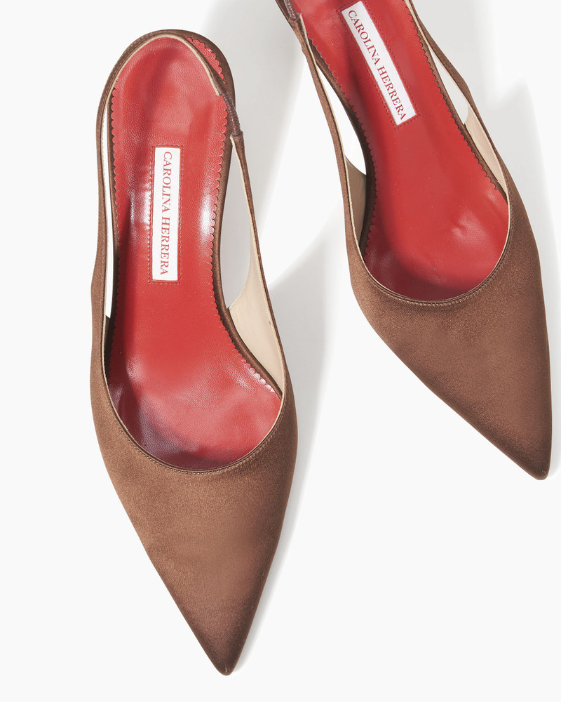 Satin Slingback Heels 5