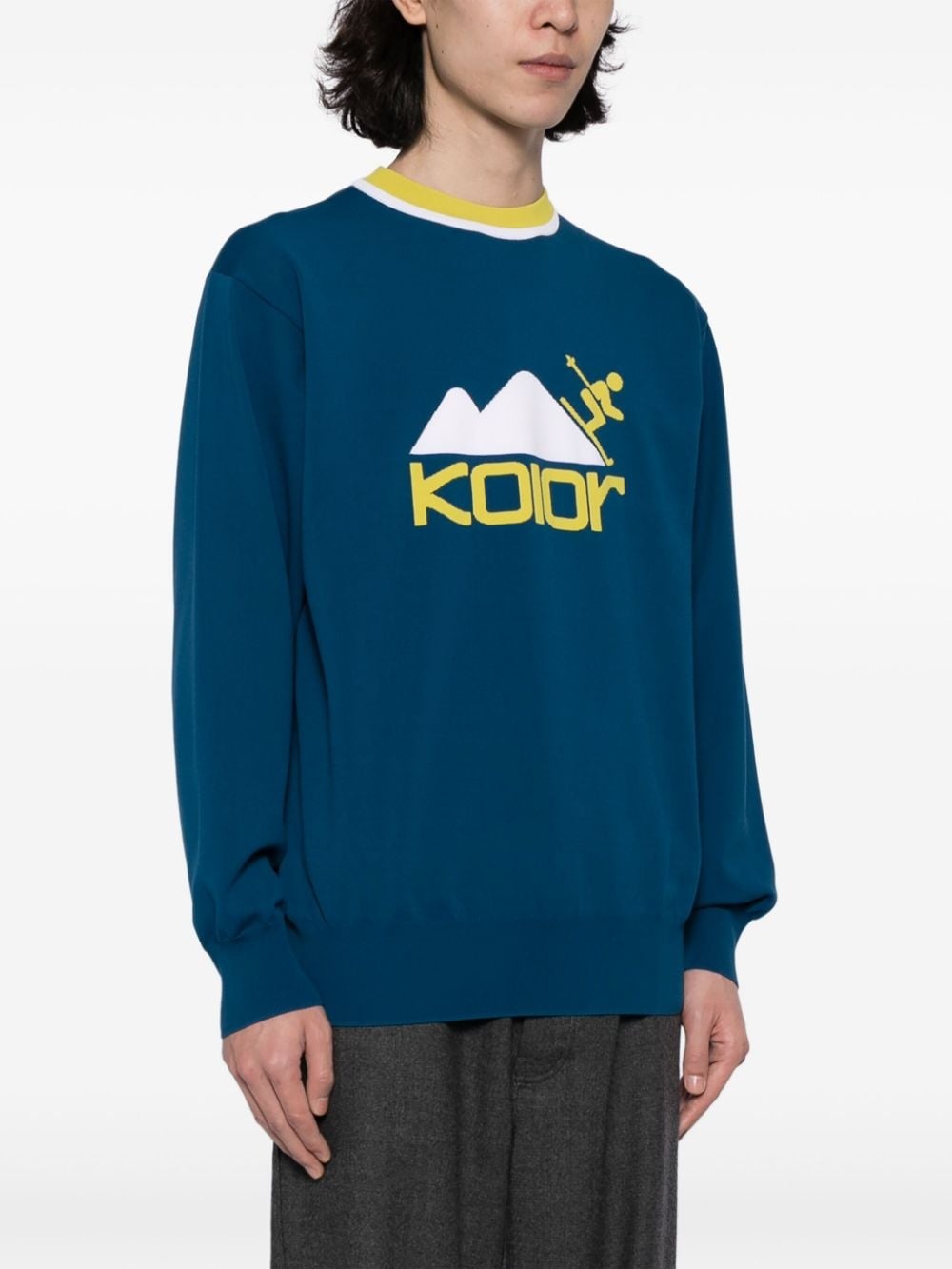 intarsia-knit logo jumper - 3