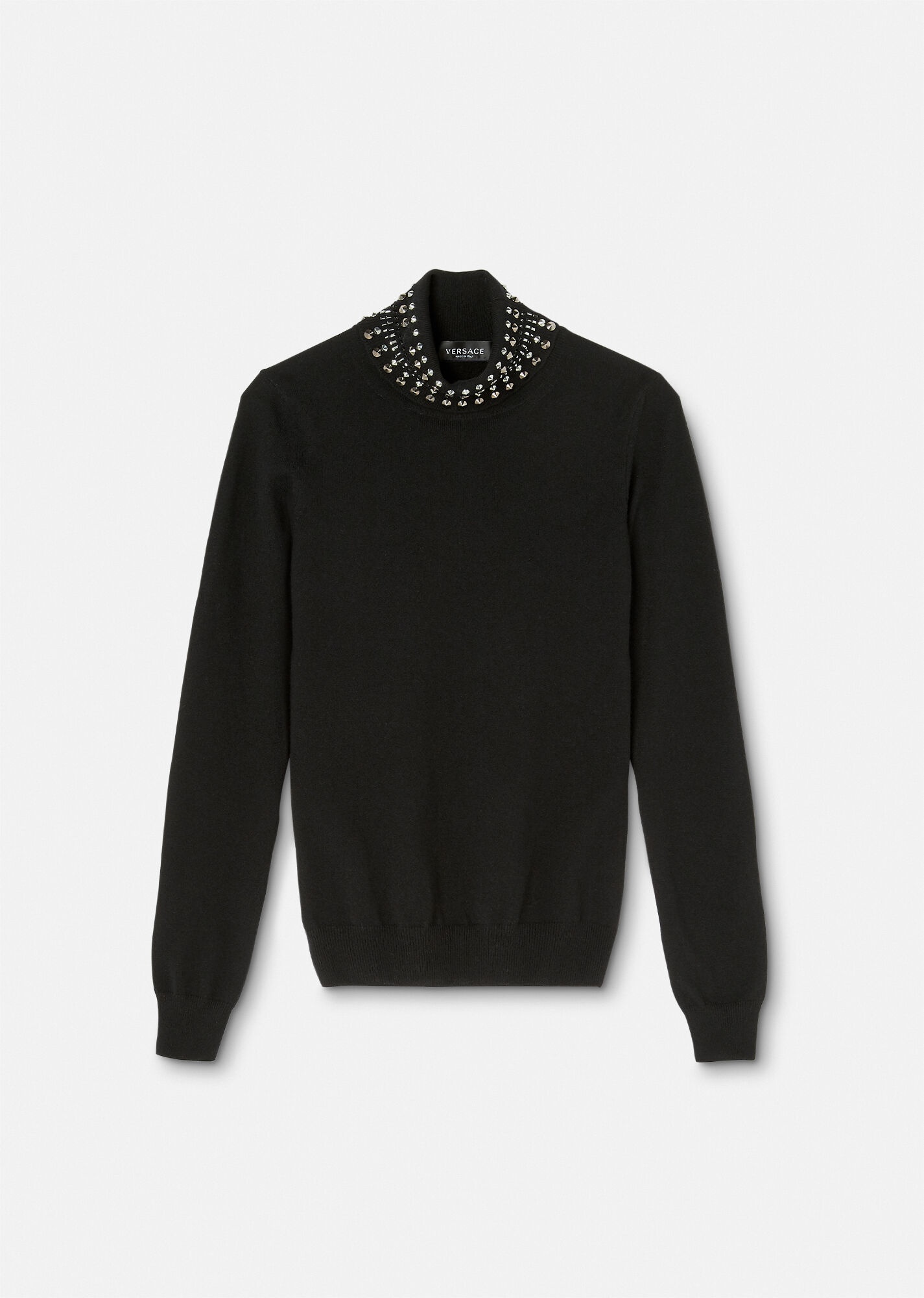 Spiked Turtleneck Knit Sweater - 1