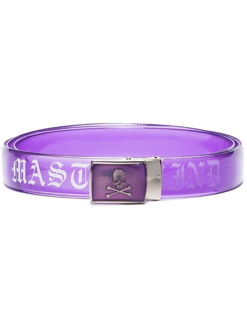 transparent logo print belt - 1