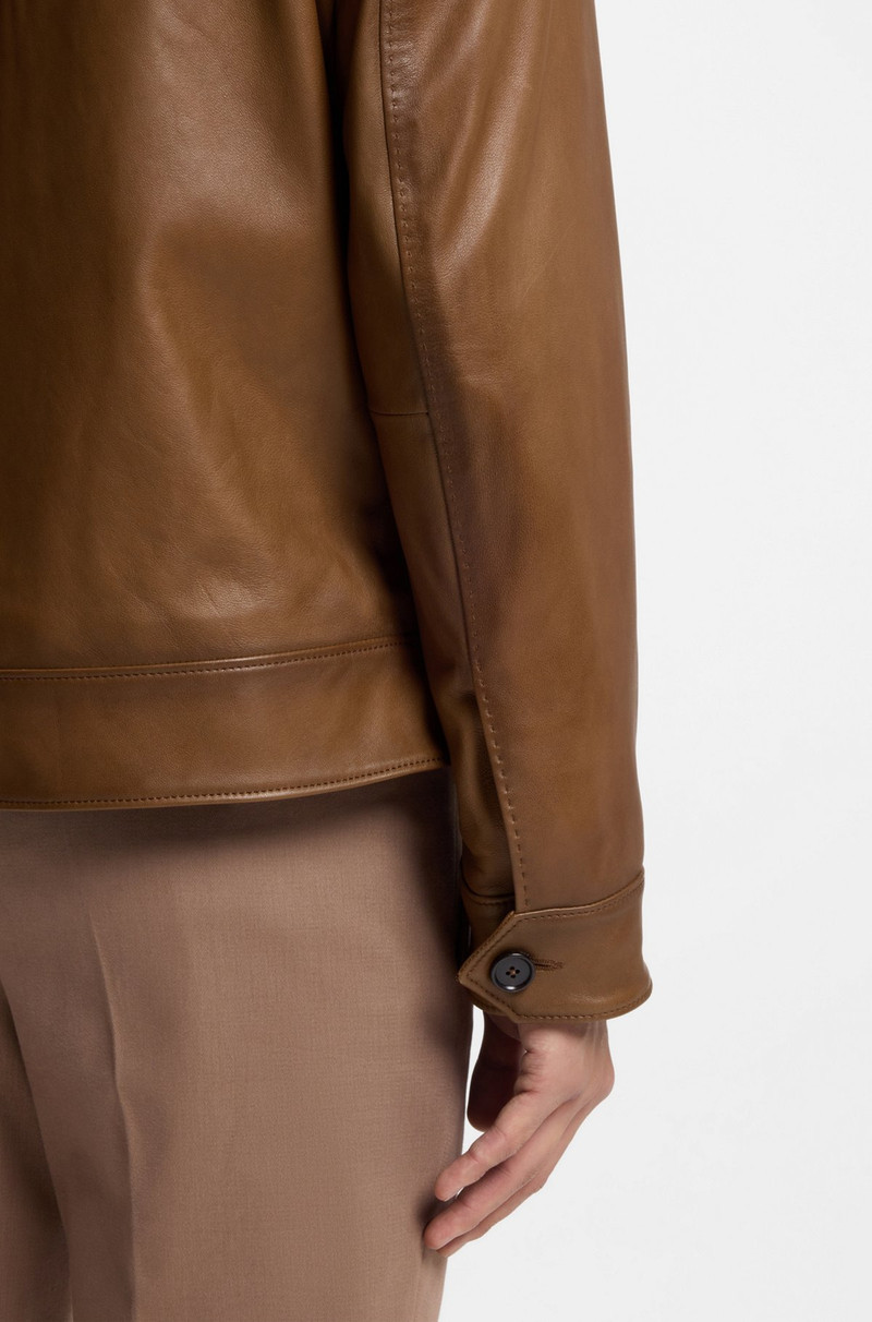LEATHER JACKET WITH DETACHABLE SHEARLING COLLAR 6