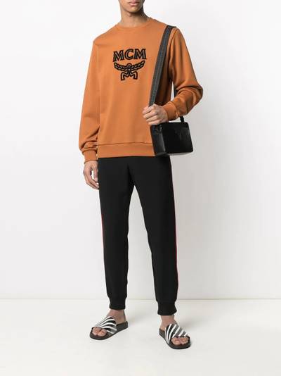 MCM shearling-logo sweatshirt outlook