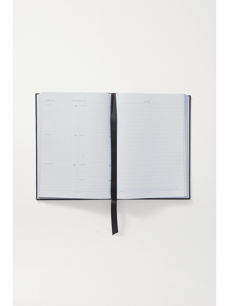 Smythson + Net-a-porter Panama Soho 2021 Textured-leather Diary outlook