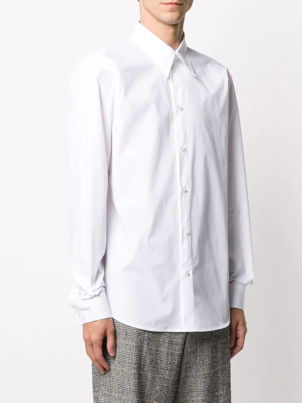 embroidered-collar formal shirt - 3