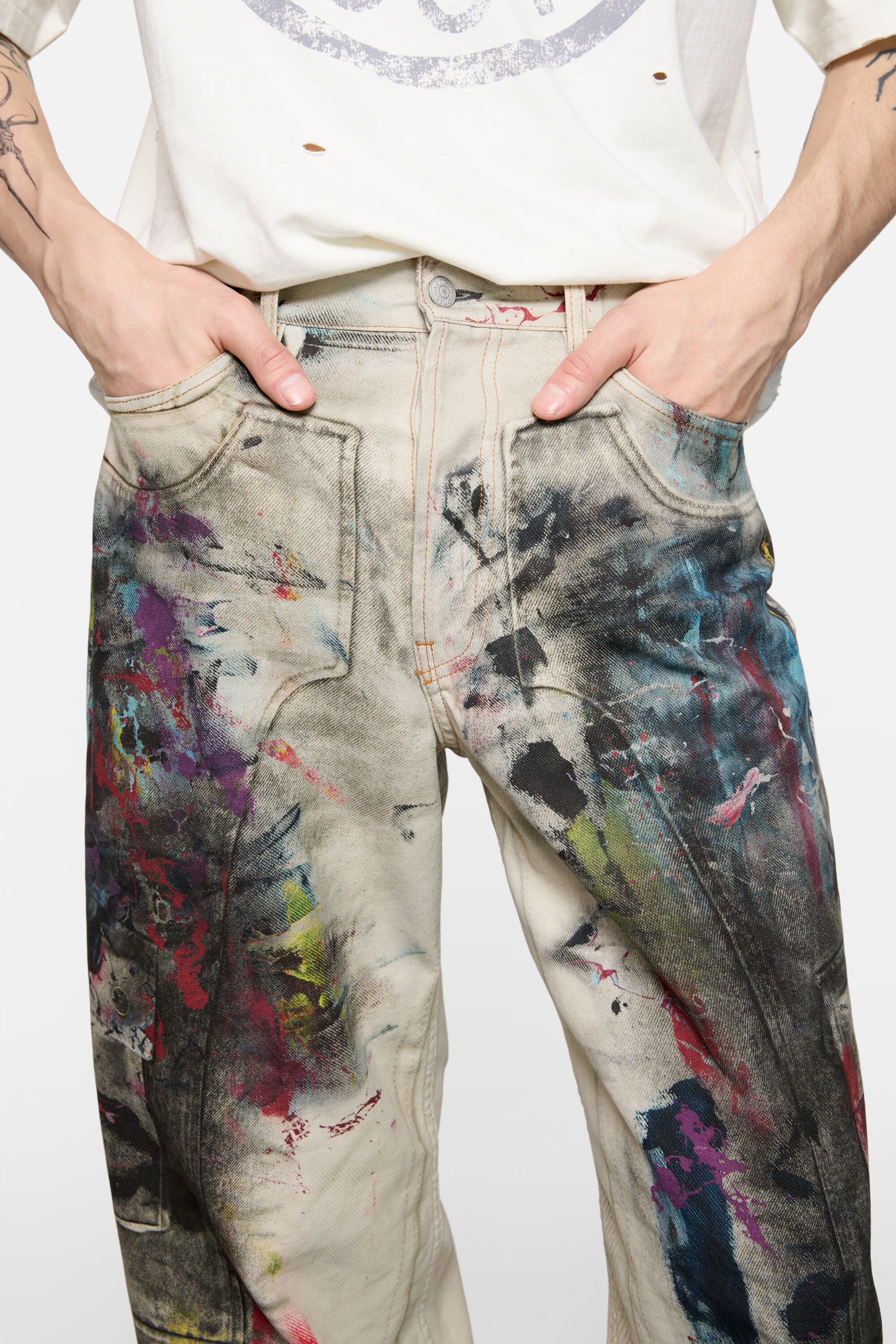 Baggy fit jeans - 1981 - White/multi - 6