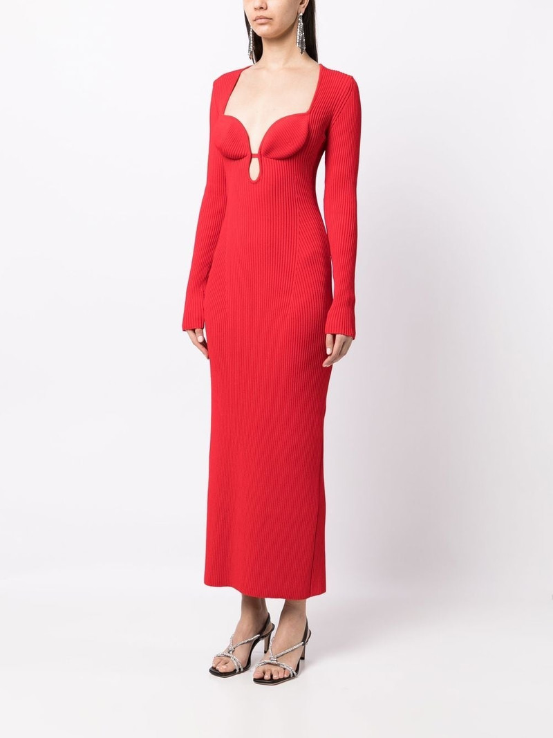 ribbed knitted maxi dress 3