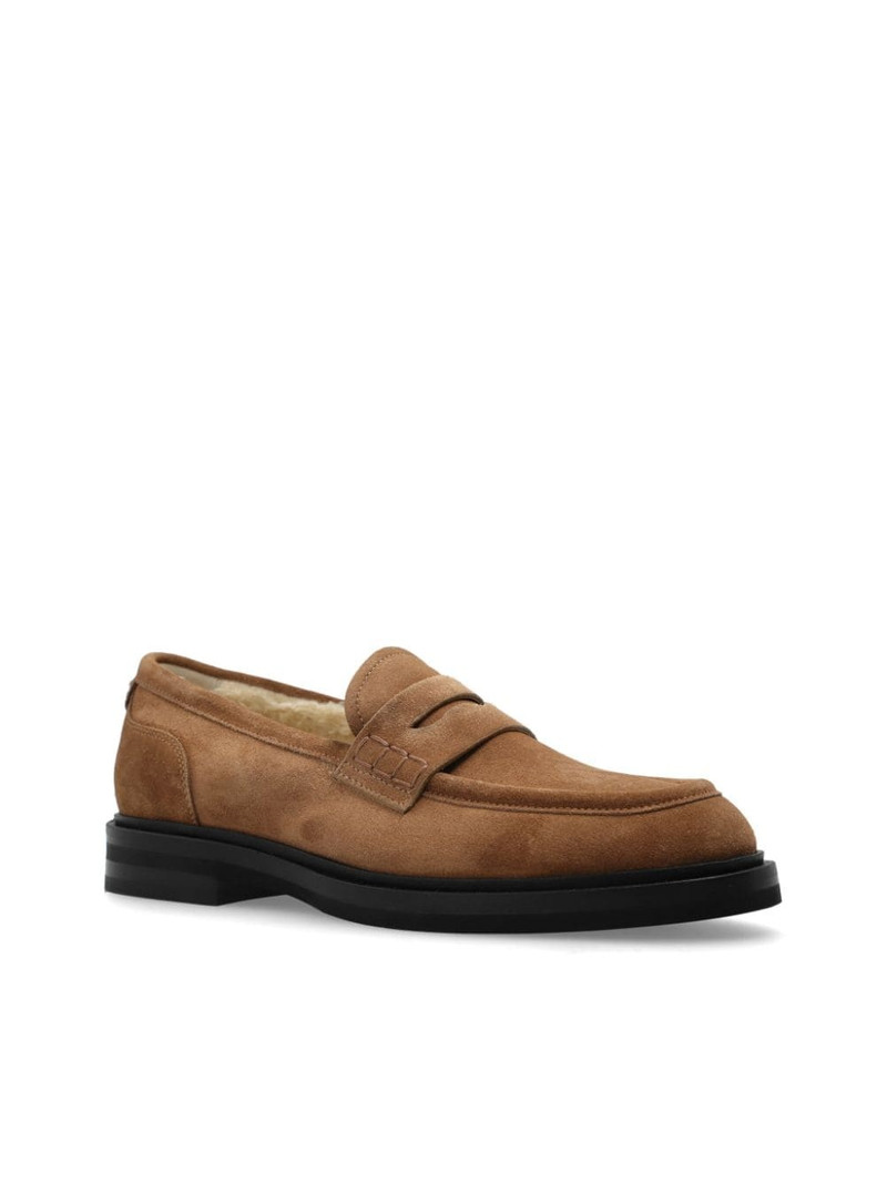 logo-plaque suede loafers 4