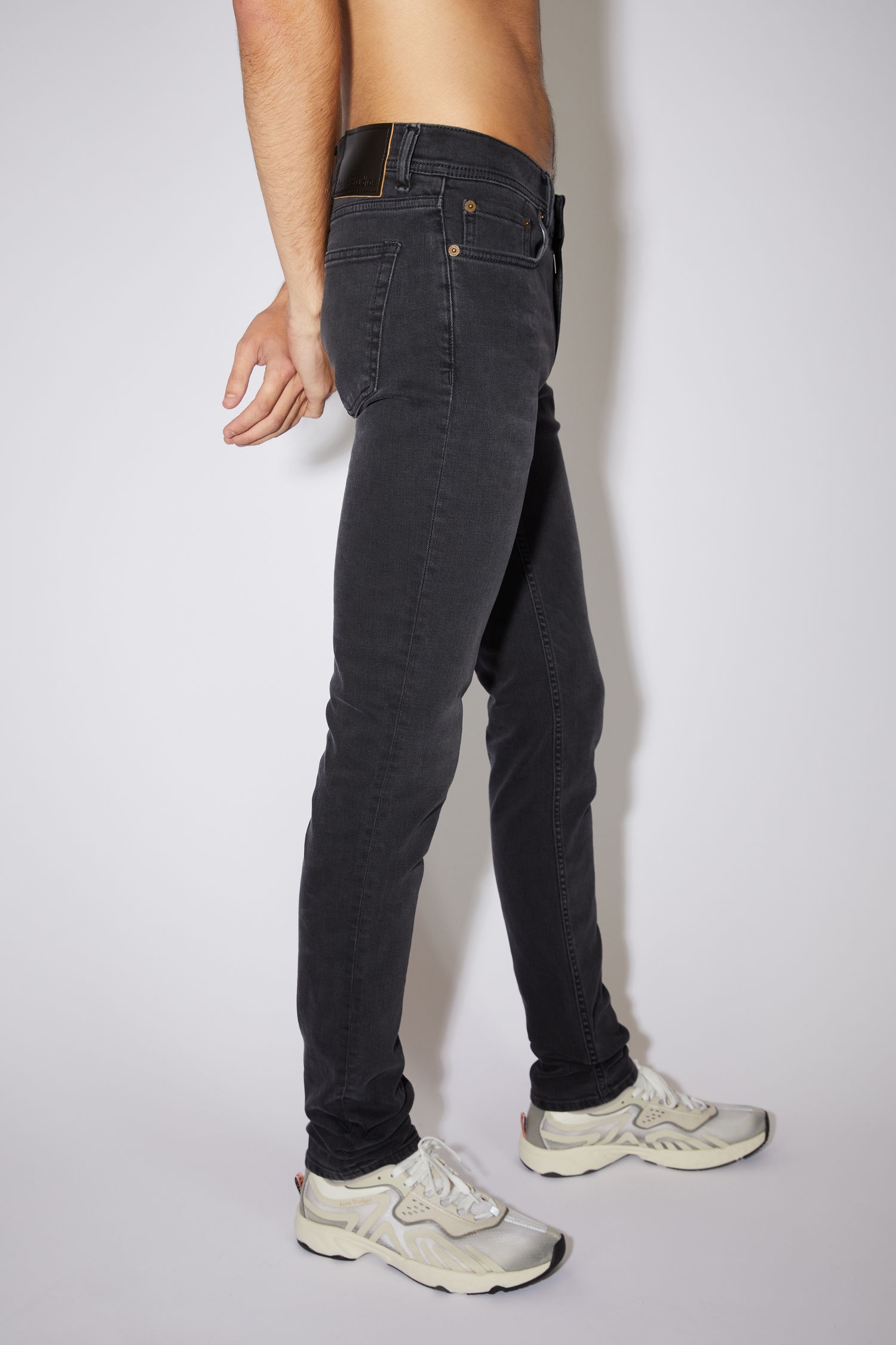 Skinny fit jeans - Used black - 4