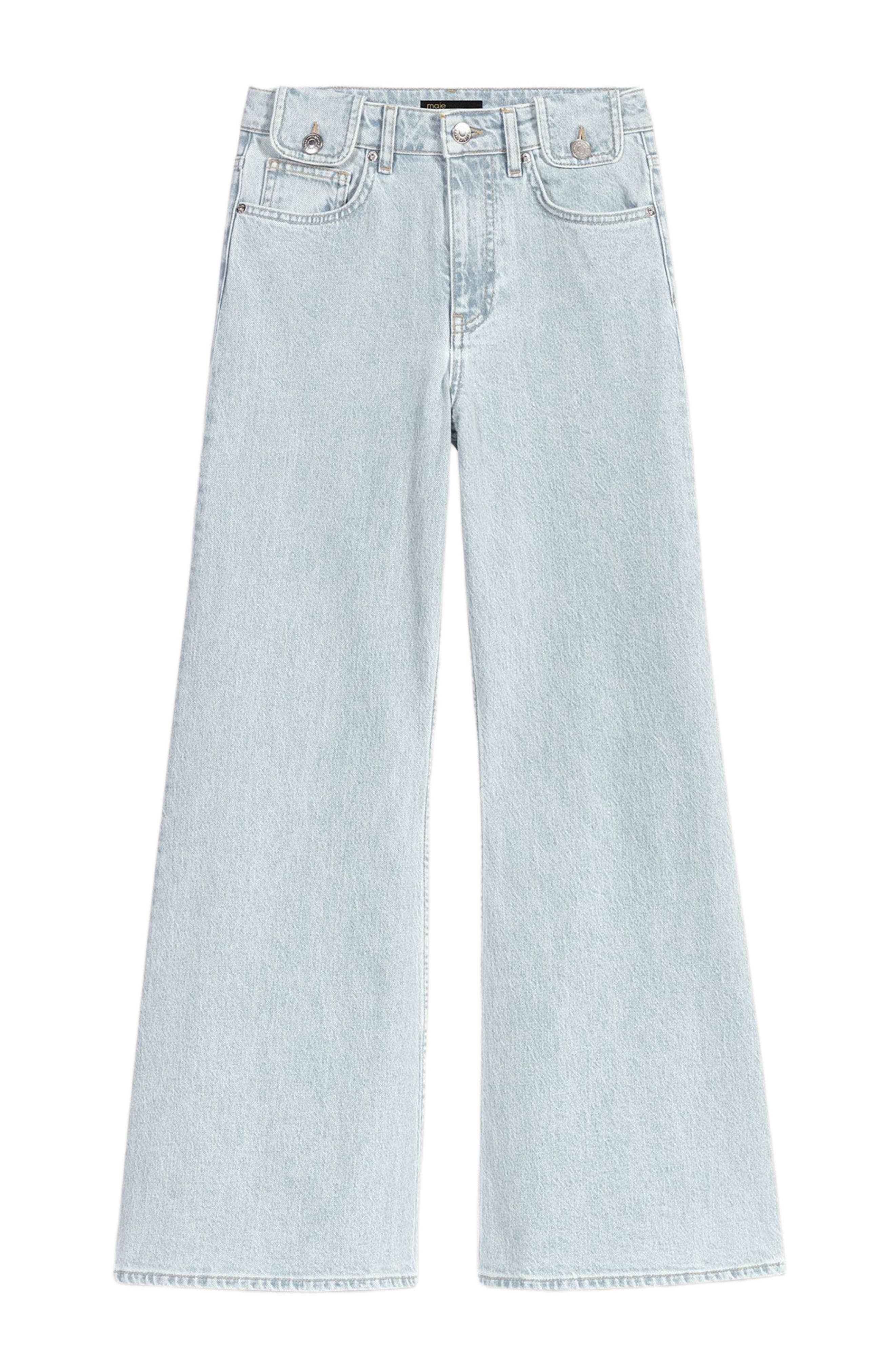 maje Faded wide-leg jeans in Light Blue at Nordstrom - 4