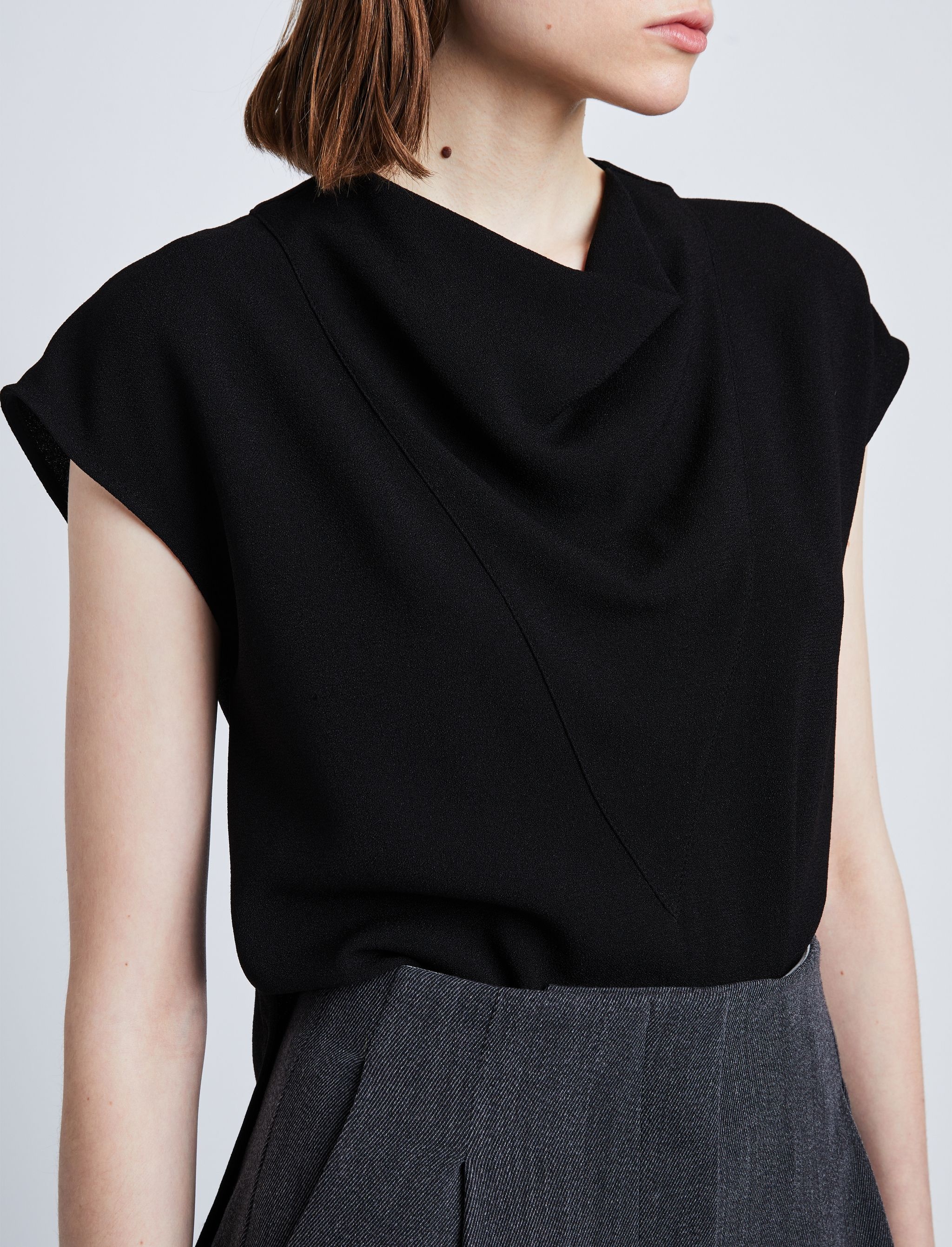 Matte Viscose Crepe Shell Top - 6