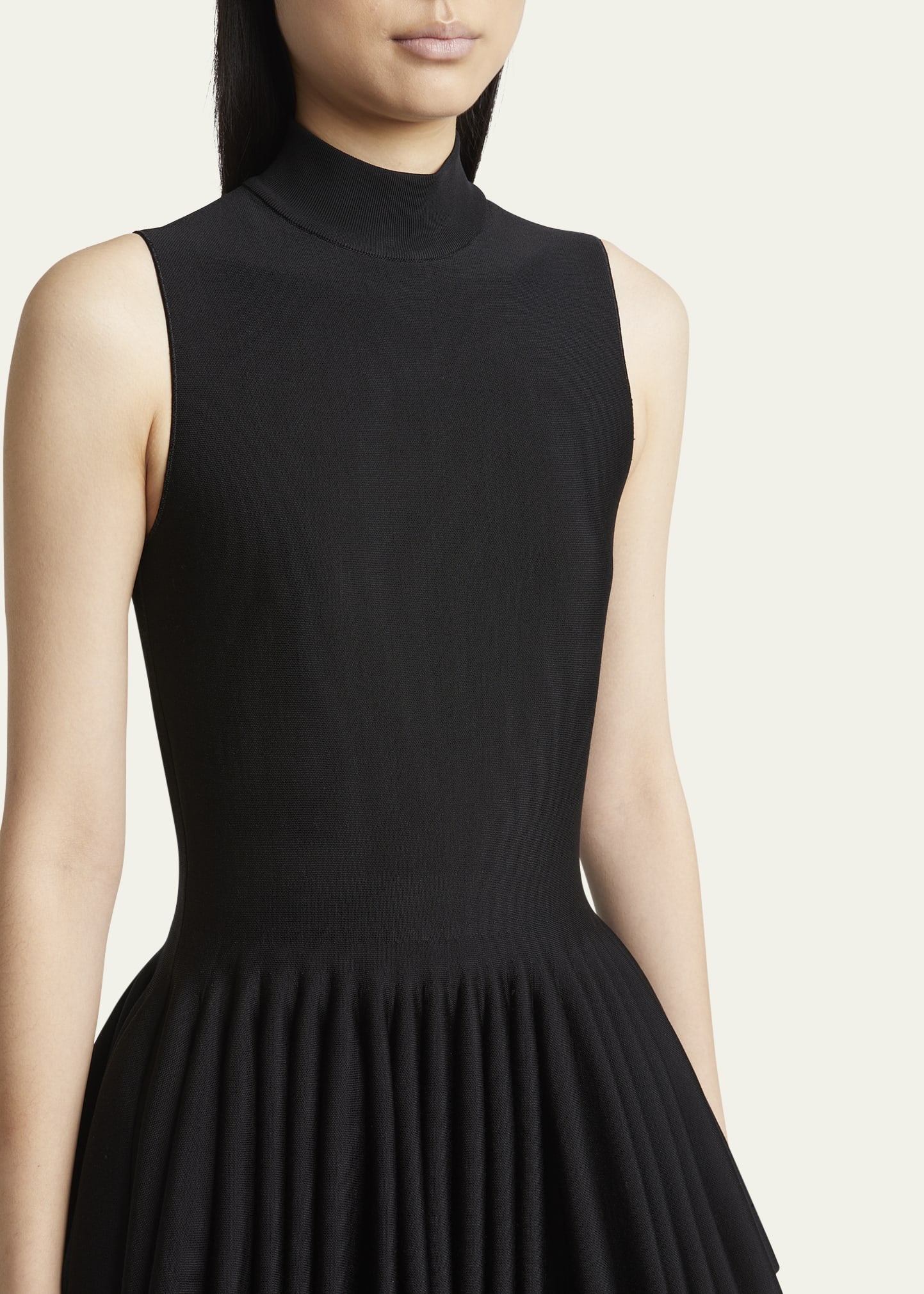 High-Neck Pleated Peplum Top - 5