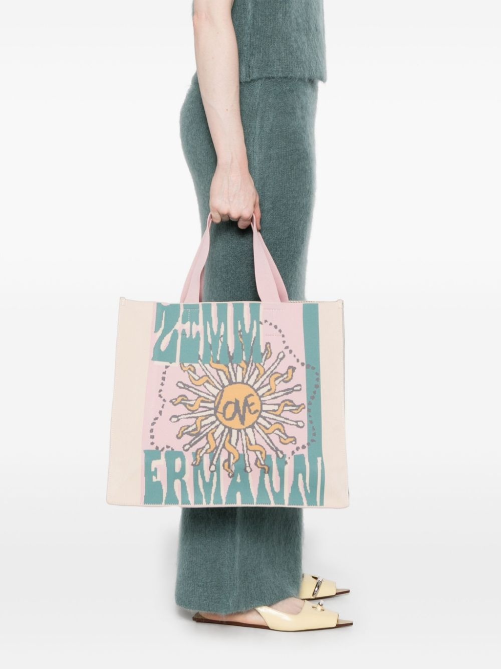 large jacquard tote bag - 2