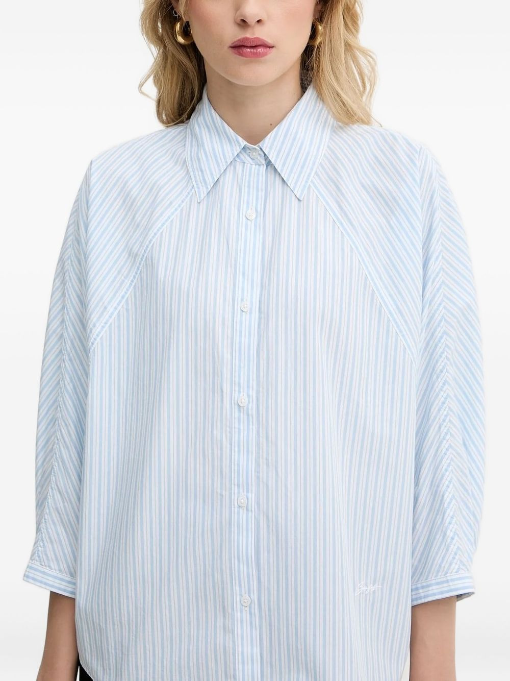 striped panelled shirt - 4