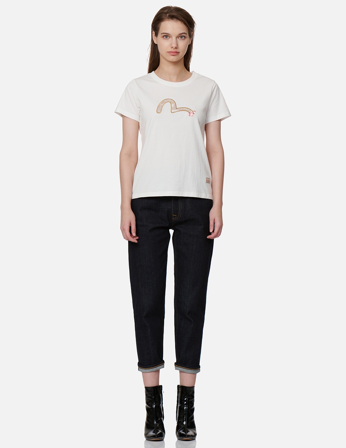 WAVE-PATTERN SEAGULL EMBROIDERY T-SHIRT - 5