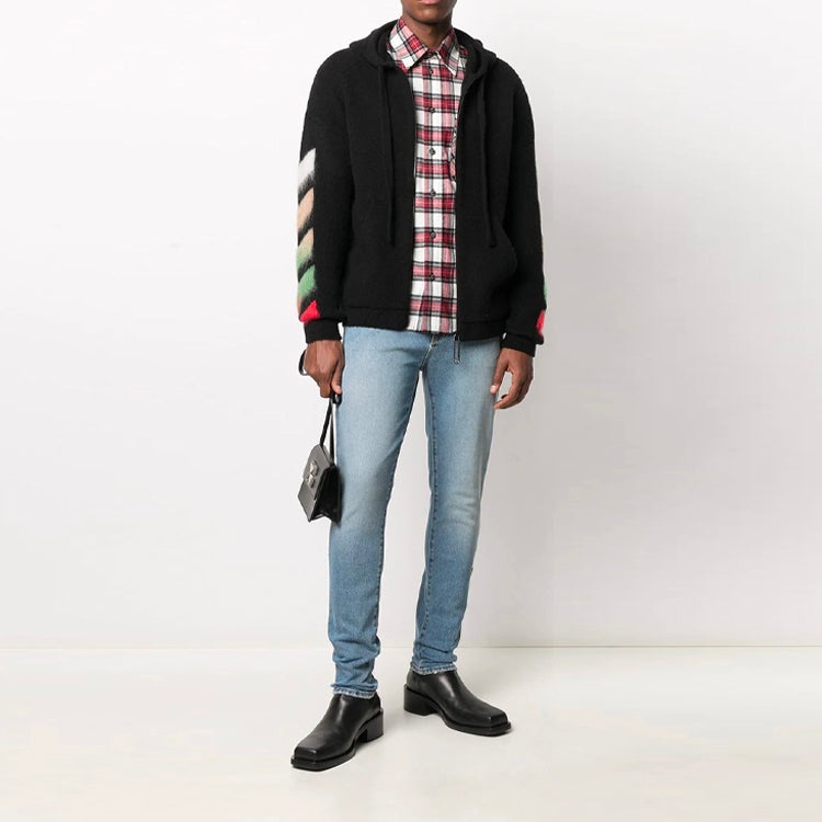 Men's Off-White SS21 Plaid Back Arrow Red Shirt OMGA133R21FAB0022500 - 3