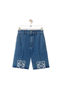 【LOEWE】ANAGRAM SHORTS◆H616Y1GX11 Anagram shorts in cotton Blue - LOEWE