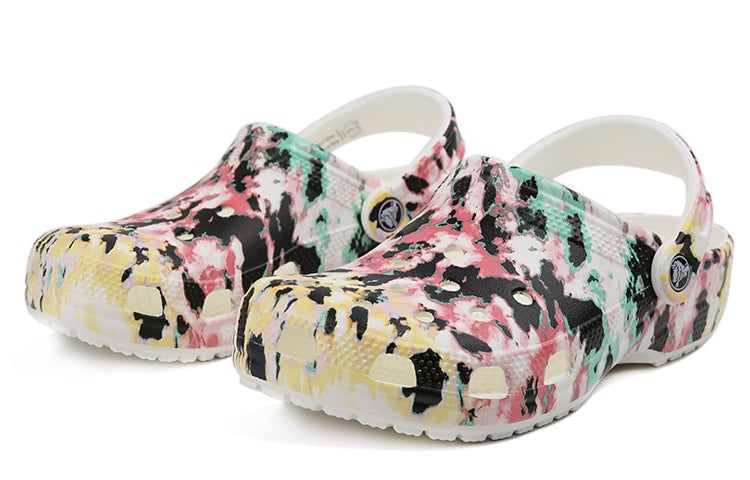 Crocs Classic Pattern Shoe Multi-Color Splicing Unisex 'Black Pink Green' 206479-928 - 4