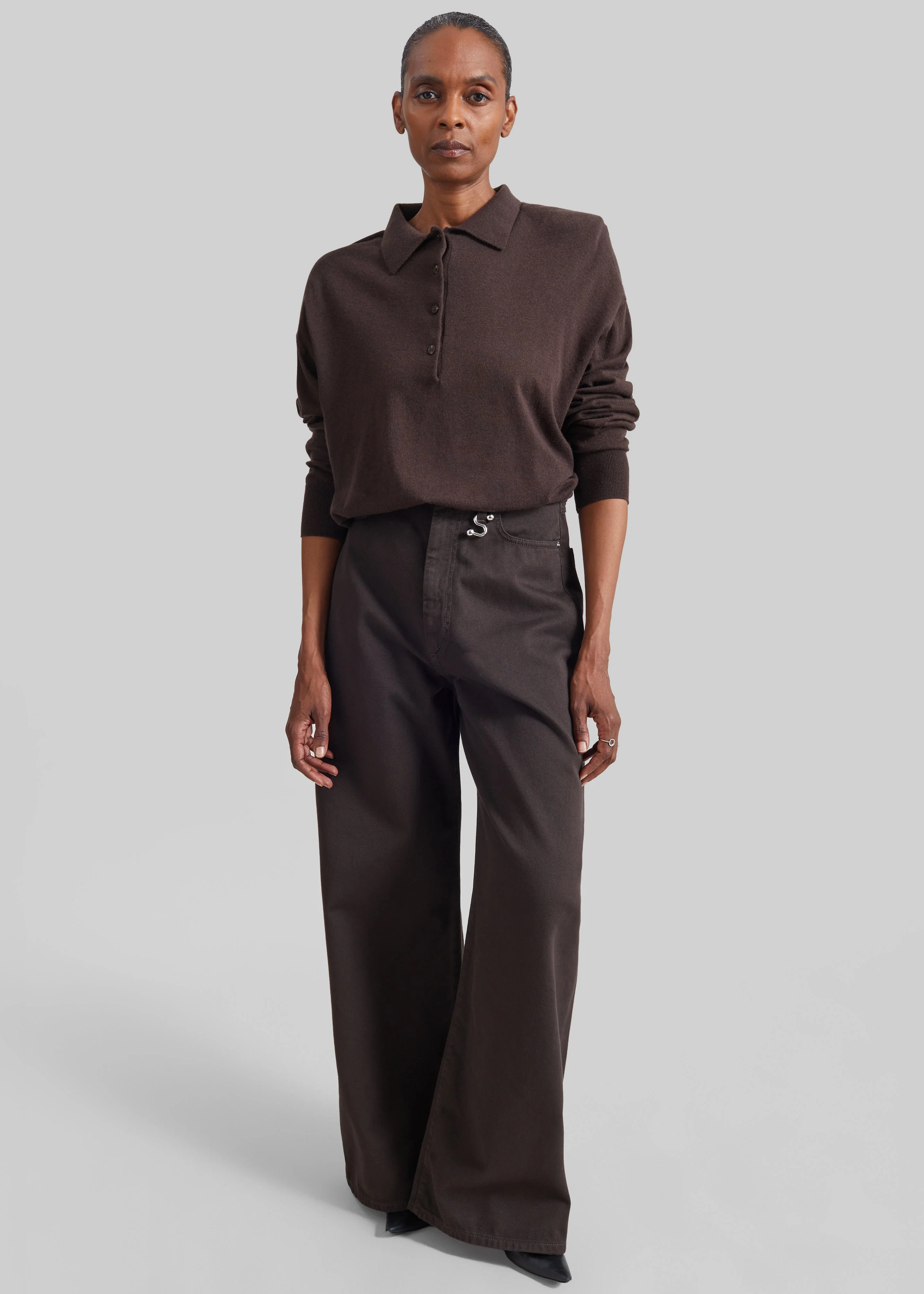 Sportmax Siamese Oversized Jeans - Chocolate - 1