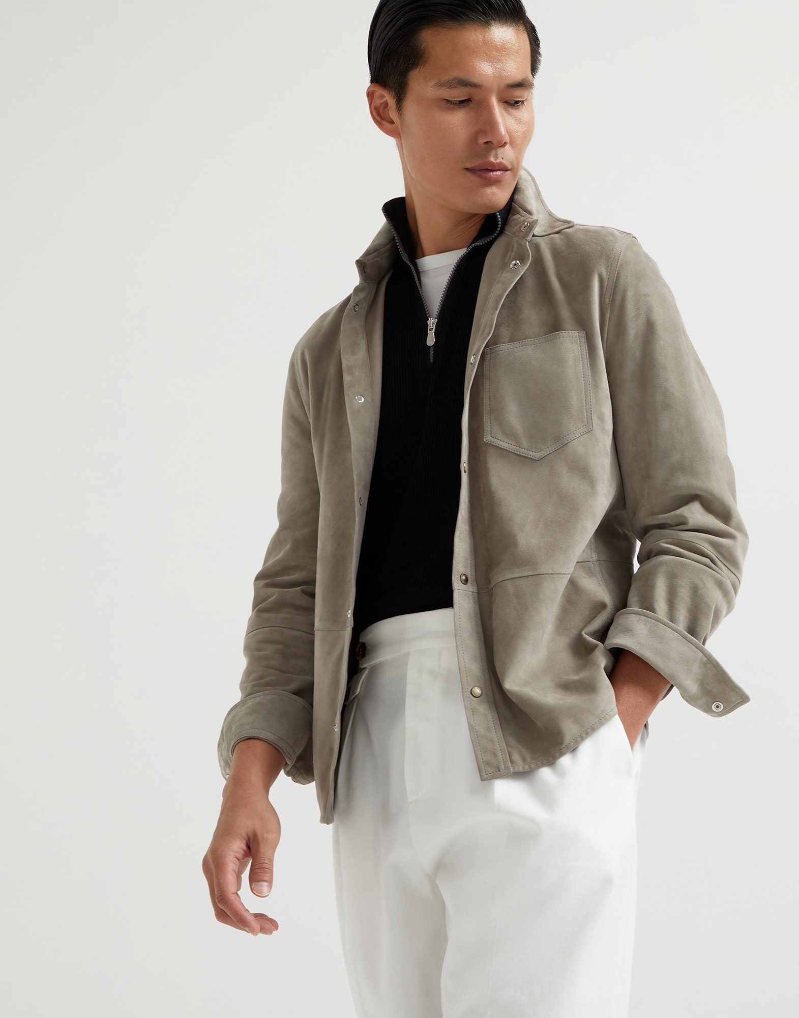 Double face suede overshirt - 4