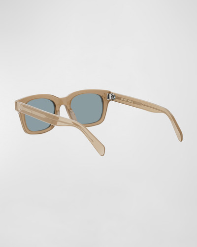 CELINE Men's Bold 3-Dots Nylon Rectangle Sunglasses outlook