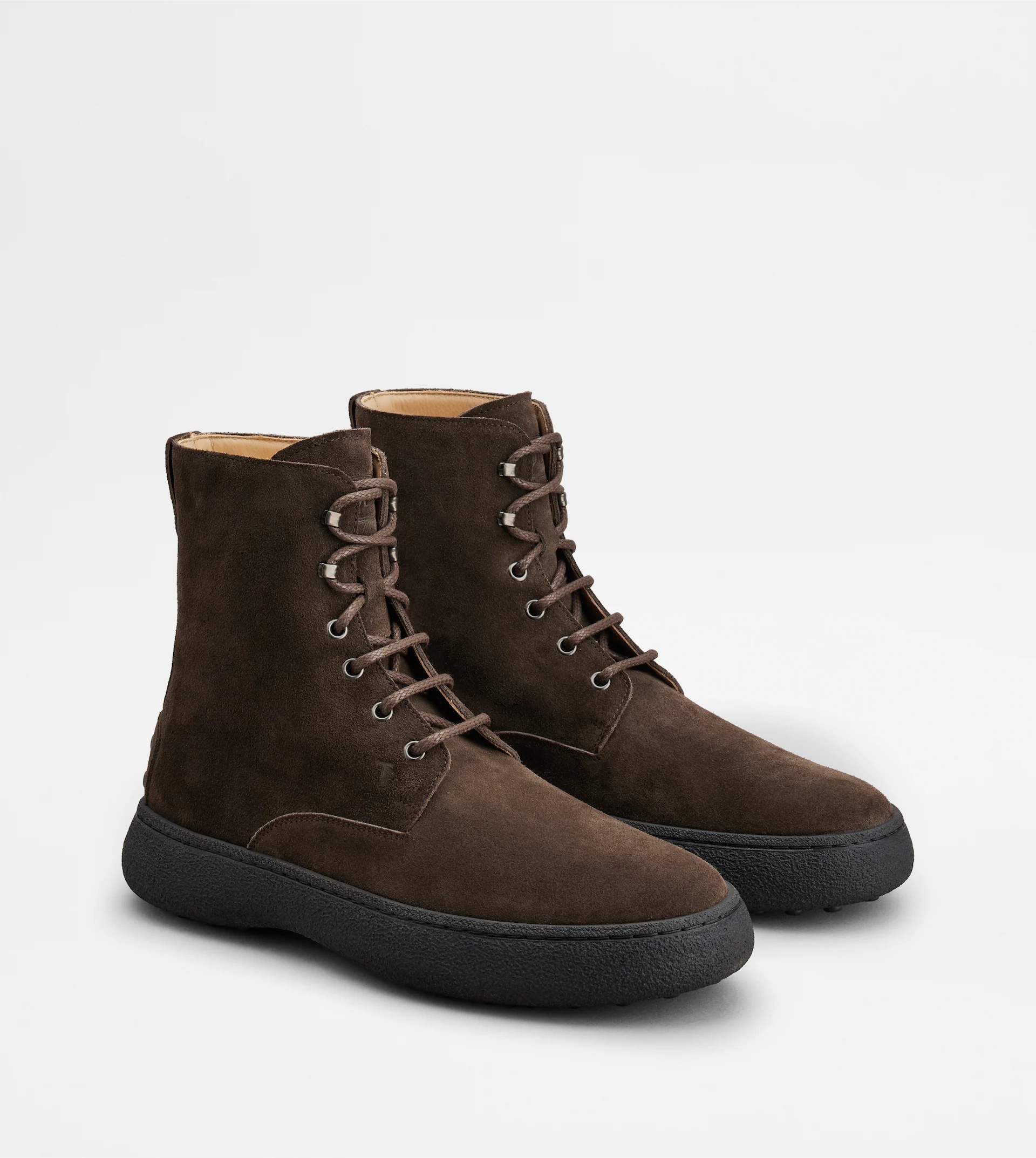 TOD'S W. G. LACE-UP ANKLE BOOTS IN SUEDE - BROWN - 3