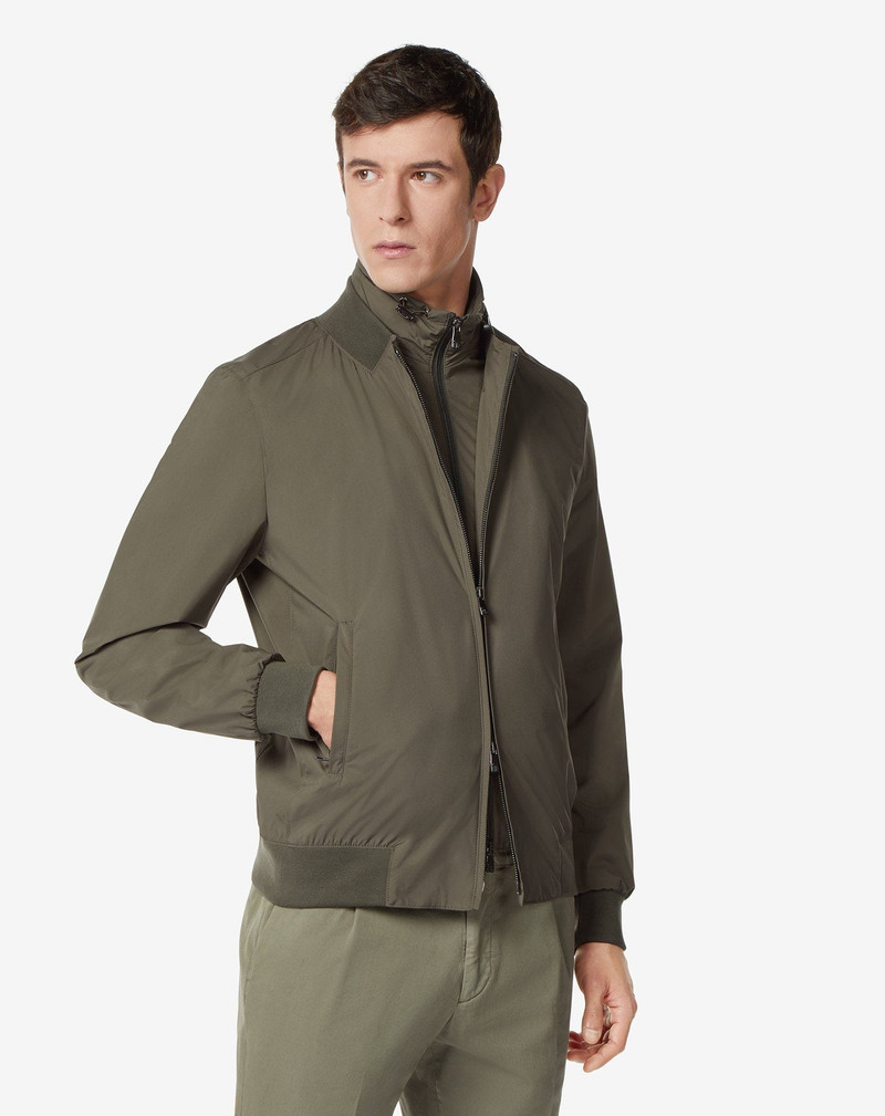 CORNELIANI Green technical  padded bomber jacket outlook