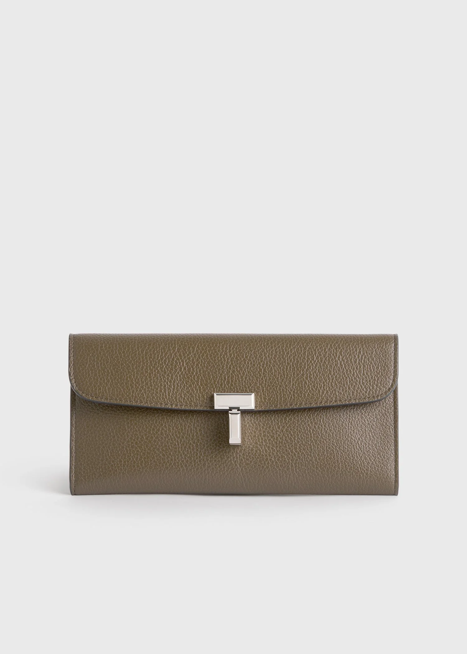 T-lock grained-leather wallet dark taupe - 1