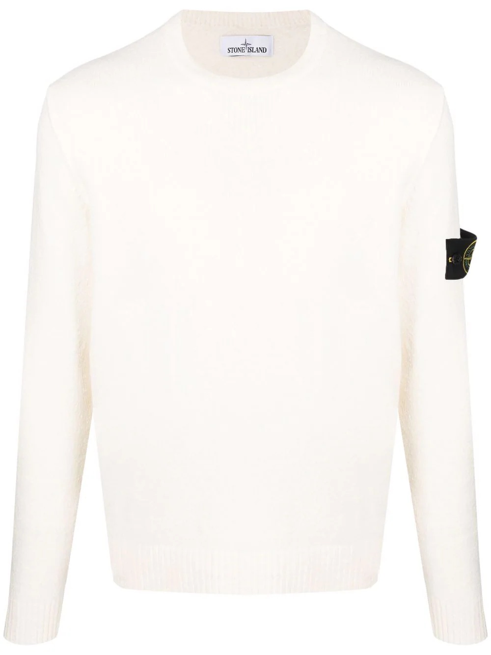 logo-patch knitted jumper - 1