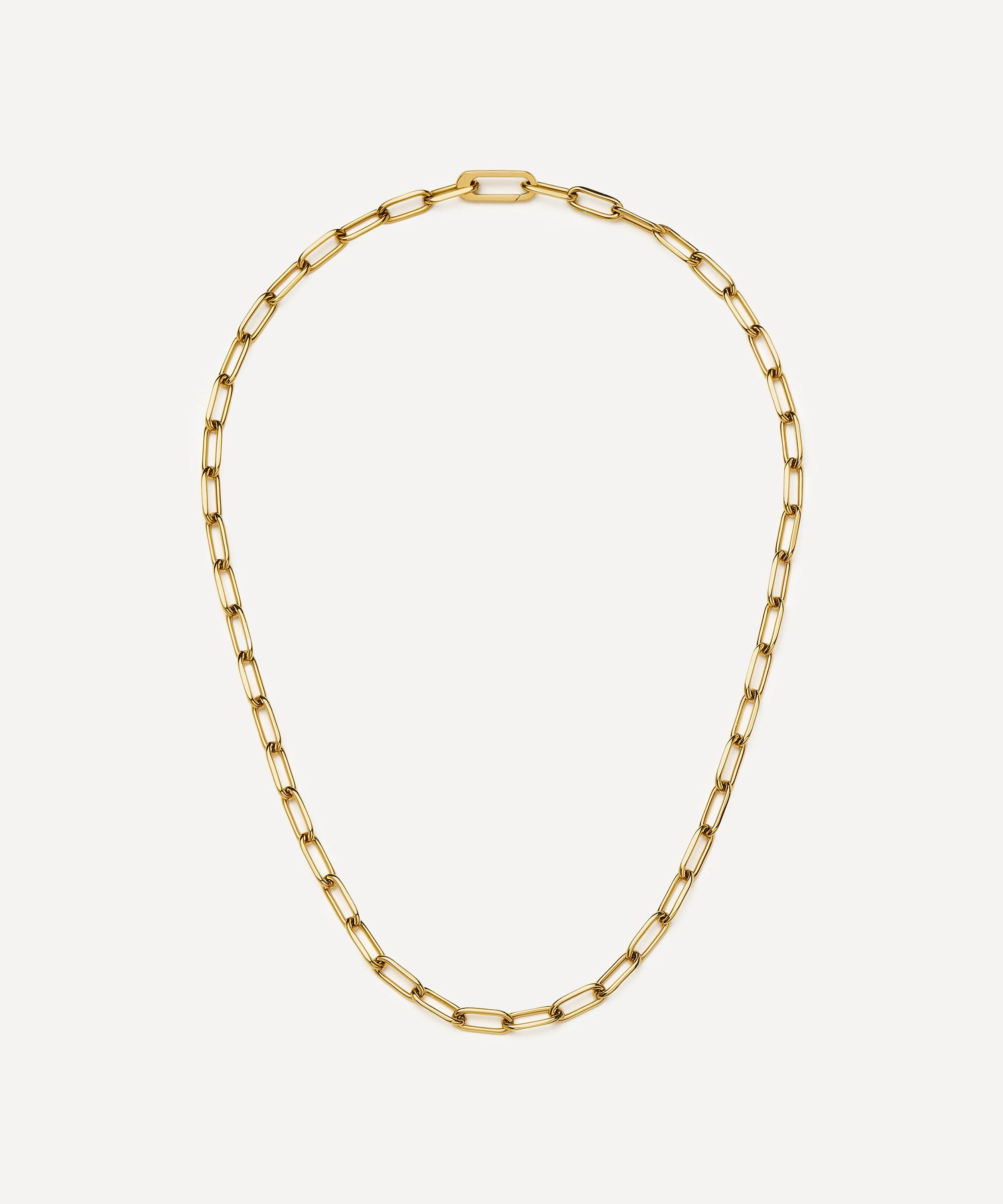 18ct Gold-Plated Classic Paperclip Chain Necklace - 1