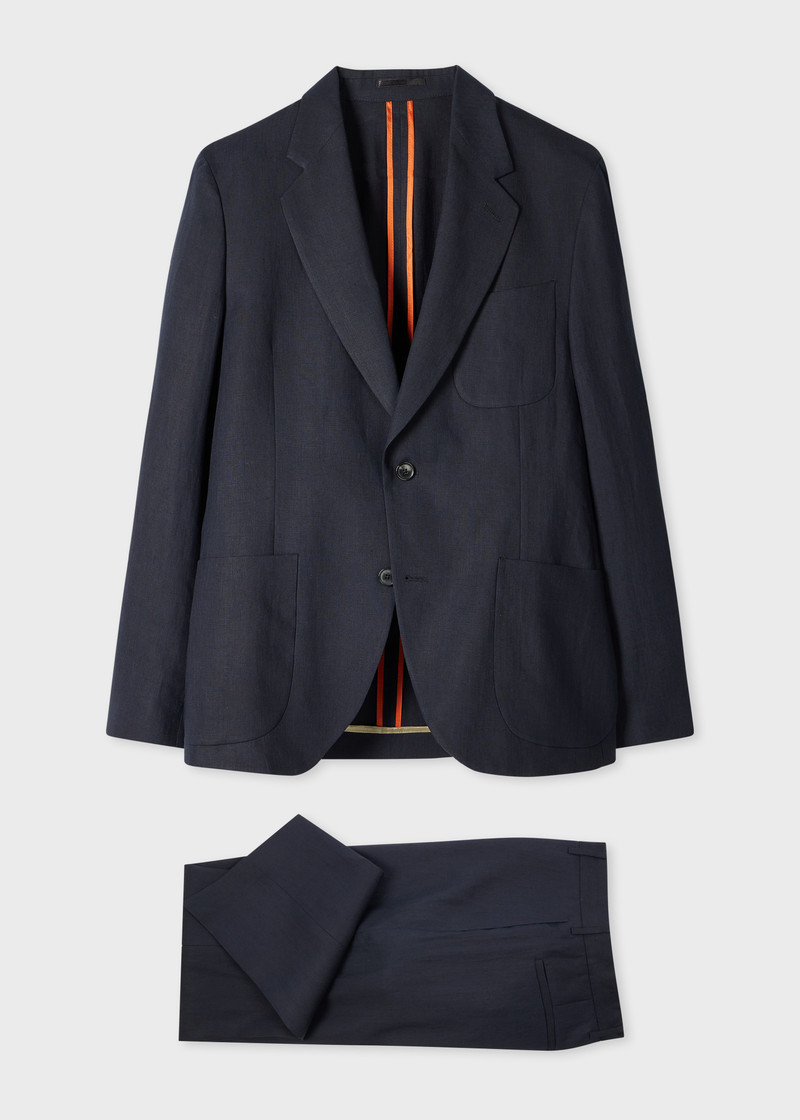 Navy Linen Suit 1