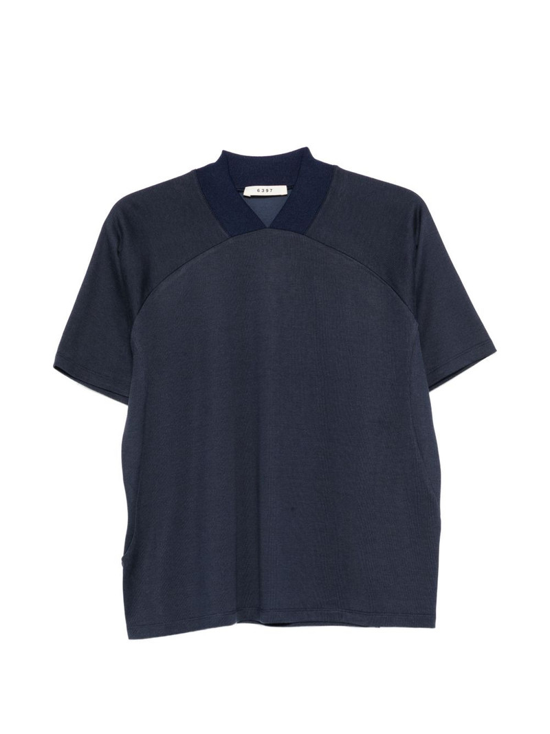 panelled collar T-shirt 1